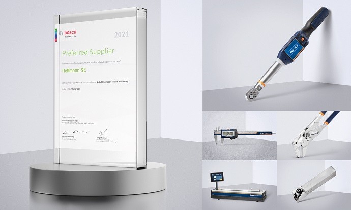 Die Hoffmann Group, Europas führender Systempartner für Qualitätswerkzeuge, hat von der Robert Bosch GmbH den Preferred Supplier Status 2021 erhalten.